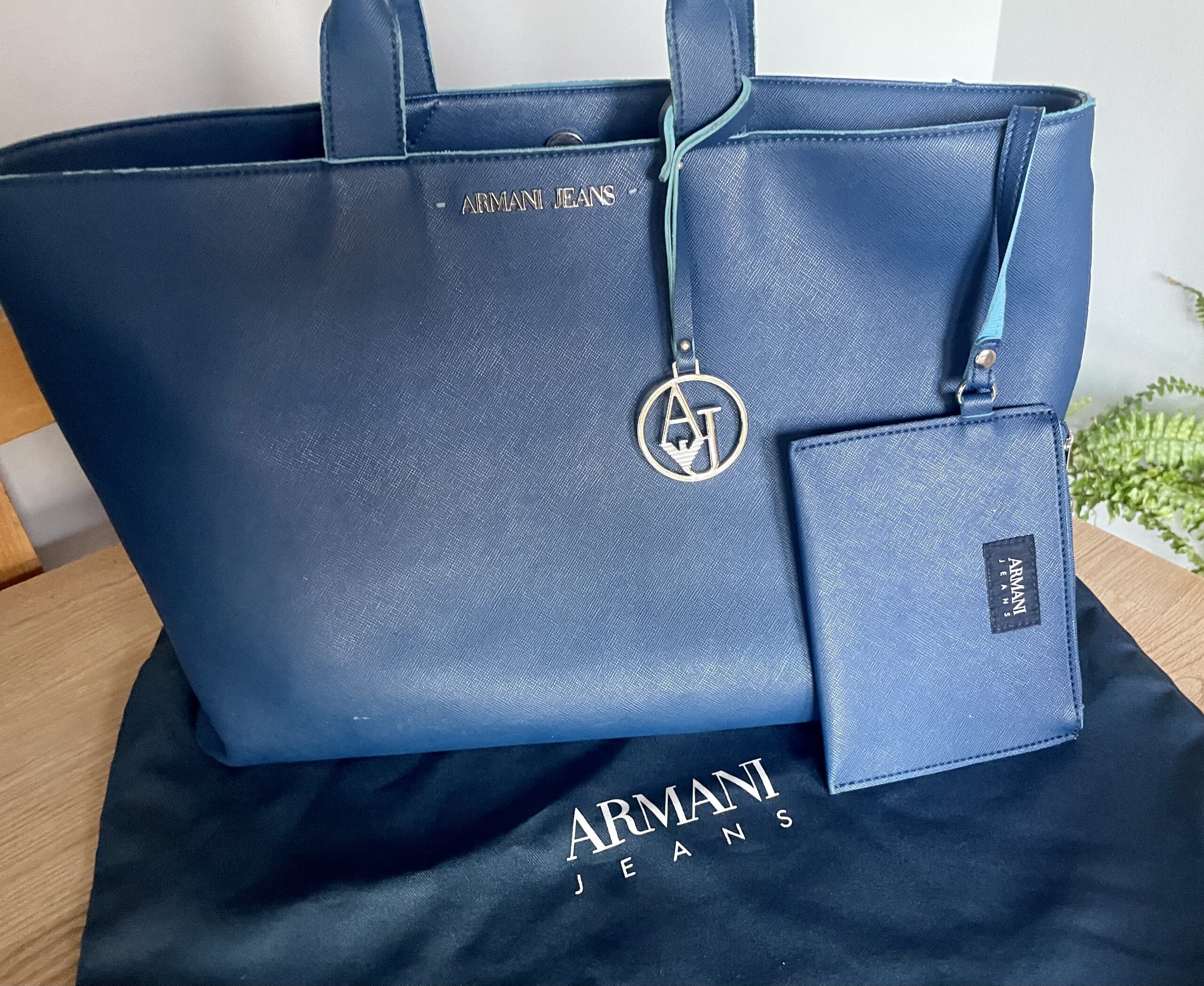 Armani Jeans Powder Blue Patent Purse - Ladies from DesignerWear2U UK
